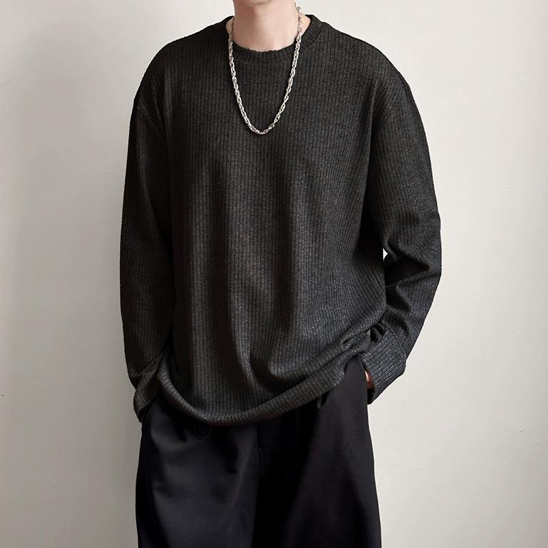 Autumn Winter New Men Thin Sweater 2024 Men Round Neck Knitted Hoodie Long Sleeve Solid Color Pullovers Men Underwear