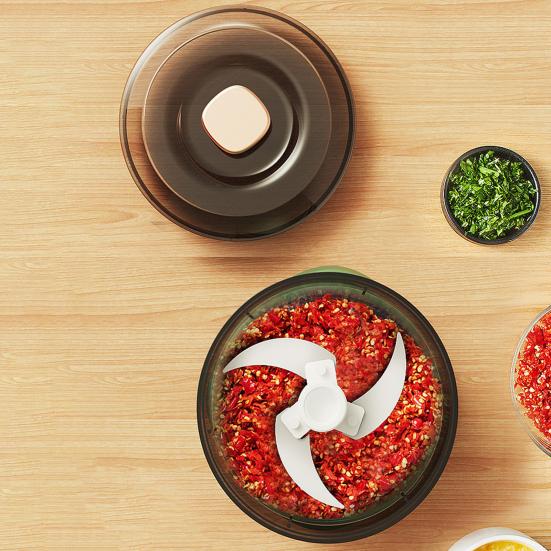 Meat Grinder Vegetable Cutter with 350ML Capacity One-Button Electric Chopper Transparent Cup Body Food Processor