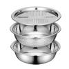 Stainless Steel Kitchen Bowl Set With Grater Lid Vegetable Cutter & Colander Bowl Perfect For Salad Prep,Pasta & Fruit Washing