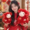 Soft Zodiac Sheep Plush Embroidered Red Goat Mascot Chinese New Year Lamb  New Year Party