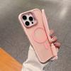 Luxury Matte PC Magnetic For Magsafe Cases For Apple iPhone 17 16 15 14 Plus 13 12 11 Pro Max Air Short Hand Rope Lanyard Cover