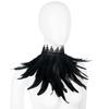 Feather Costume Neck Accessory with Lace Trim, Cosplay Capes Shoulder Wrap, Gothic Pull-On Collar for Party Photos and Stage Styling Appeal