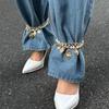 Personalized Metal Imitation Pearl Heart Chain  Foot Ankle Beach Party Jewelry For Women Girl Foot Bracelet Anklet Gifts