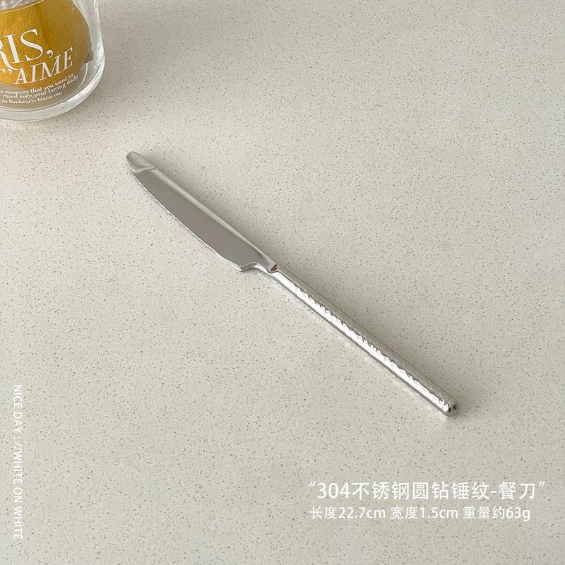 Cake Knife and Fork Set, High-end Light Luxury French 304 Stainless Steel Knife, Fork and Spoon Three-piece Set, Children's Dessert Spoon and Fork