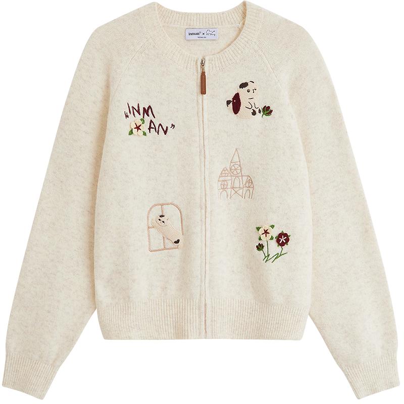 

Женский кардиган Inman с забавной вышивкой на молнии XL