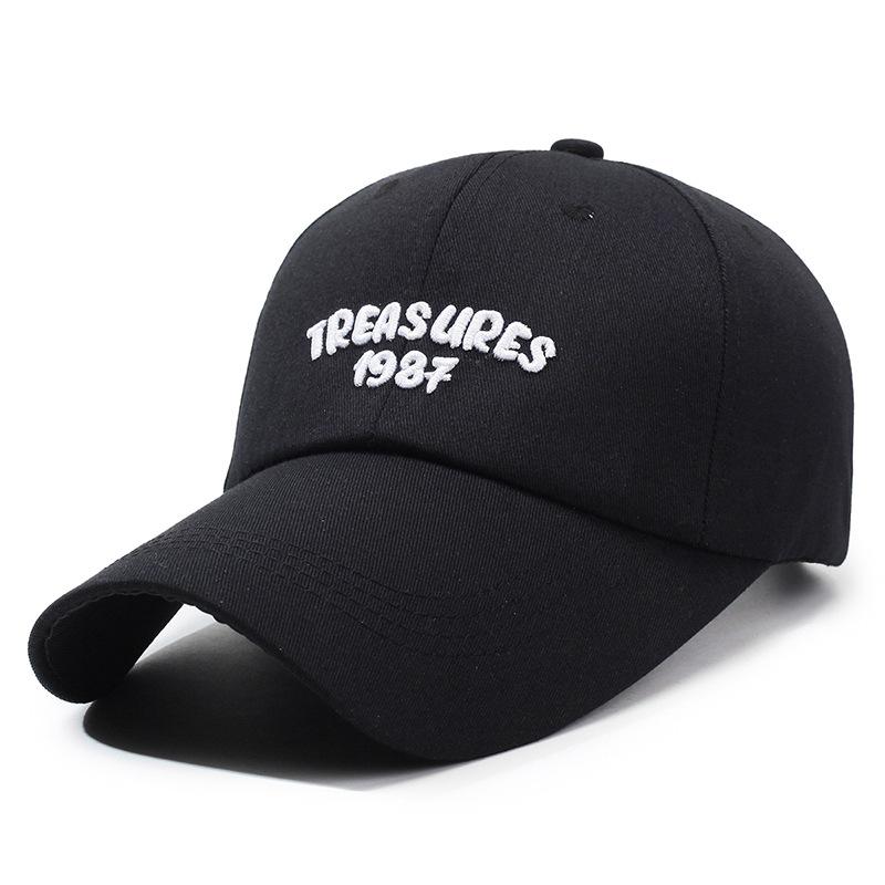 Embroidered Alphabet Baseball Cap Male Female Extended Brim Cap Outdoor Recreational Fishing Sun Cap