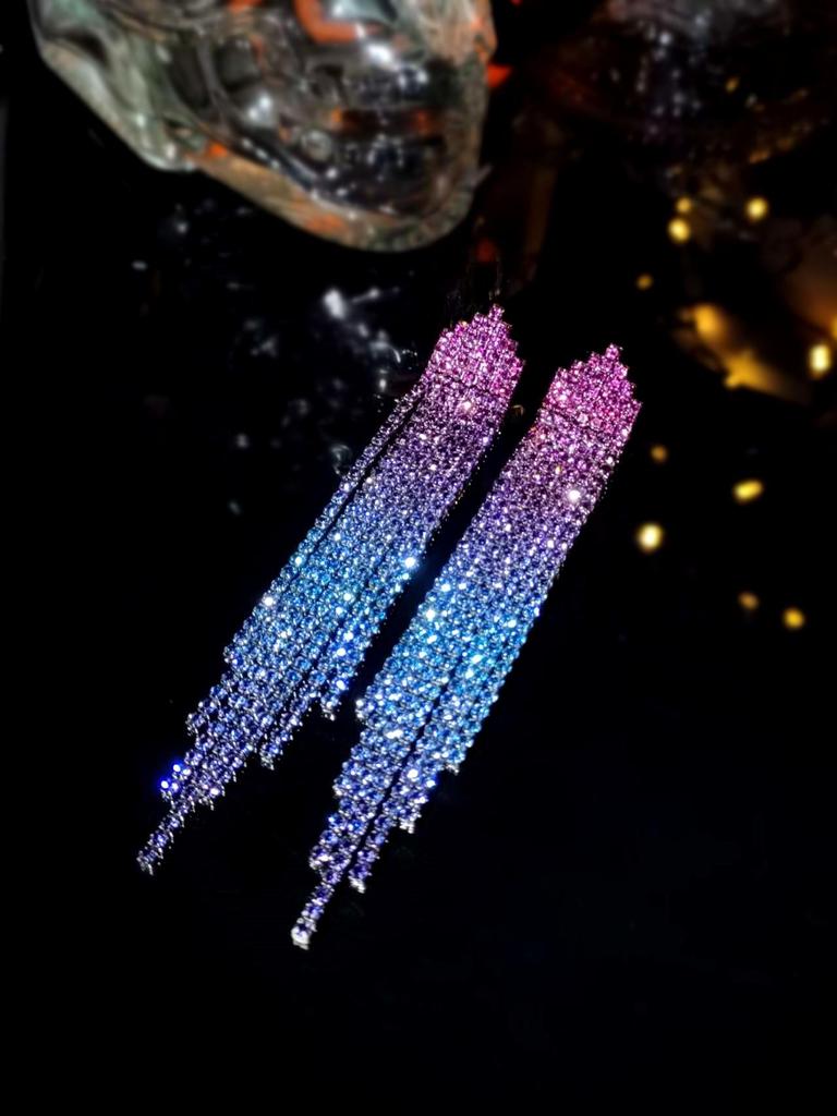 Elegant Rhinestone Tassel Earrings for Women