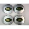 Sada 4 stříbrných a zelených krytek hliníkových kol Land Rover 63 mm