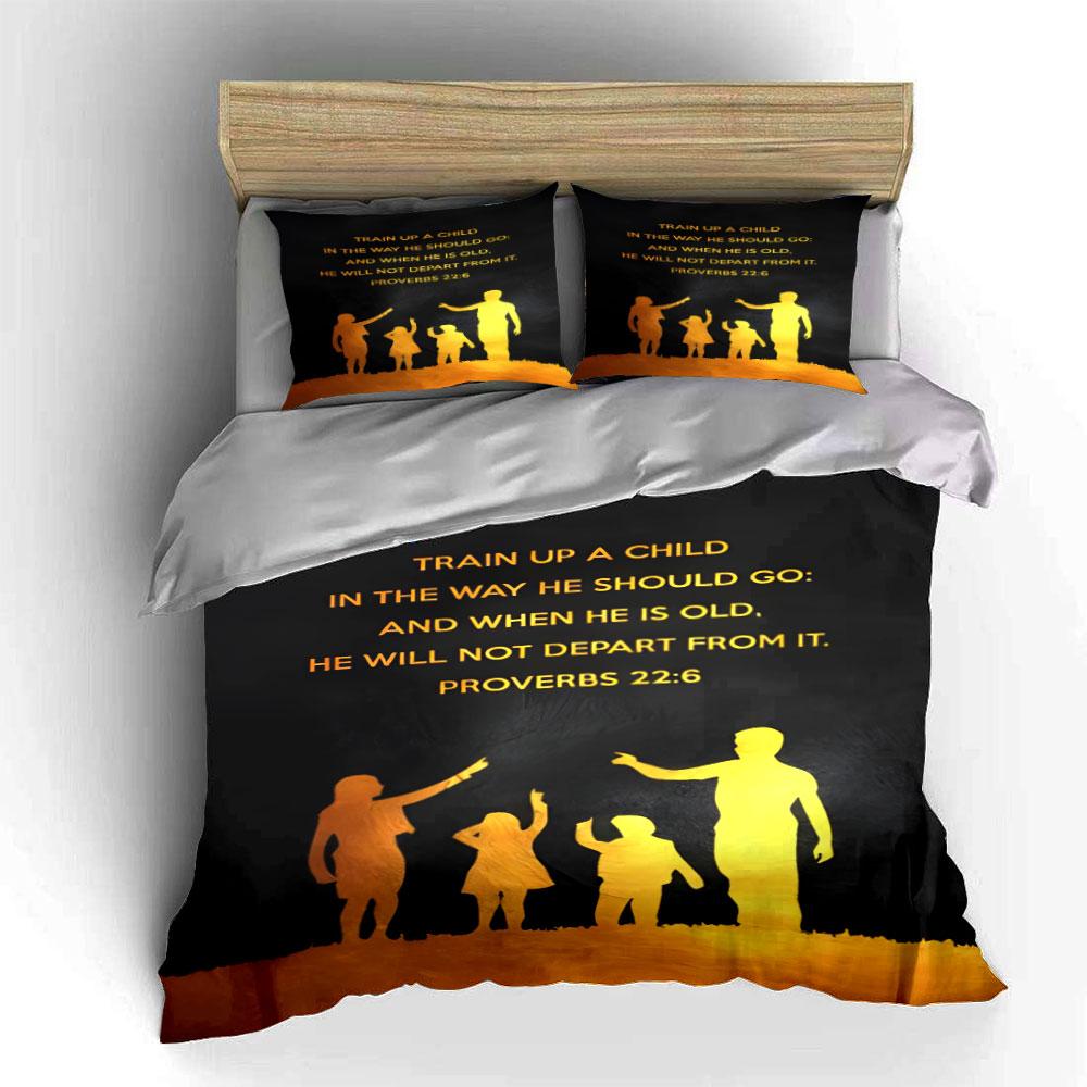 Silhouettes and Bible Verse. Bedding Sets Duvet Cover Sets Duvet Covers Pillowcases(1 * Duvet Cover 2 * Pillowcases Without Duvet Insert)