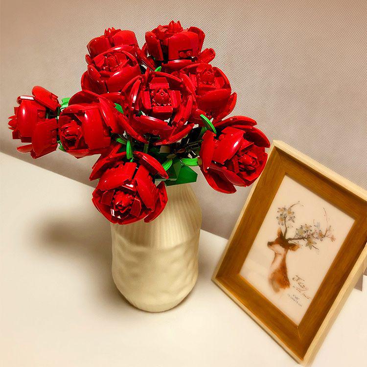 

Small Particle Rose Bouquet Building Blocks – Creative Qixi Valentine s Day Gift