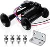 Super Loud Electric Speaker Car Air Horn Set 12V/24V For Motorcycle Boat Truck with Wires and Relay 110dB Hooter Dual Trumpets