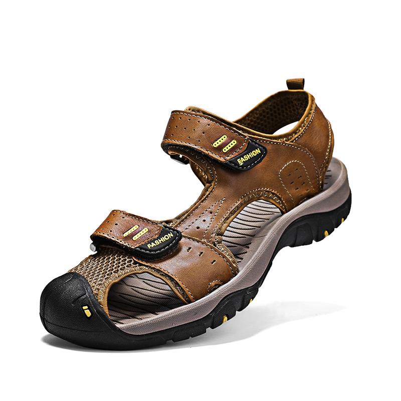 Fashion Summer Men's Breathable Flats Soft Slip-On Sandals Lightweight Outdoor Walking Shoes Non-Slip Comfortable Beach Luxury Sandals