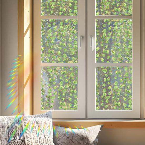 Window Decals Plant Vine Design Double-Sided Visibility Electrostatic Adsorption Glass Sticker Home Shop Decoration