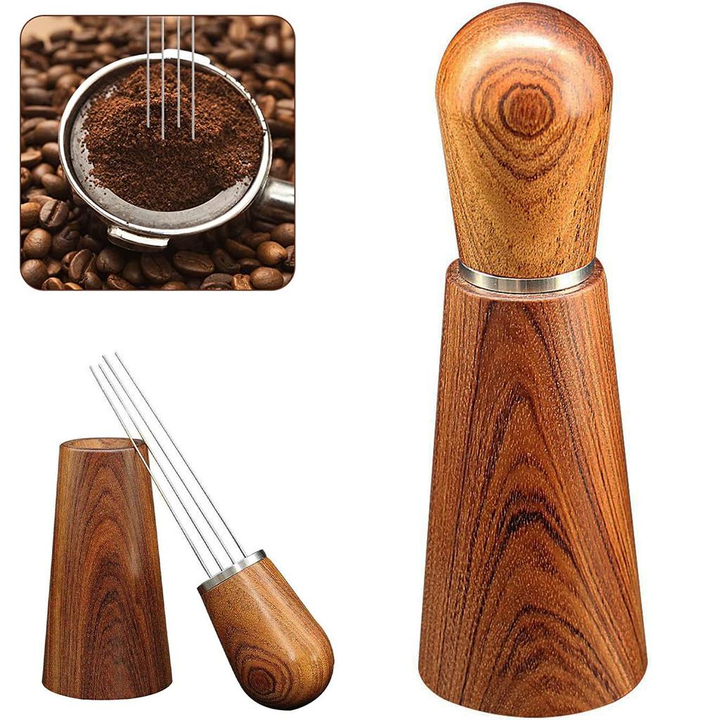 Espresso Coffee Stirrer Coffee Stirring Tool w/ Handle & Base Hand Coffee Stirring Distributor Coffee Powder Tamper Distributor