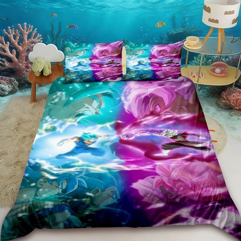 

Kids Duvet Cover Dragon Ball Goku Cartoon Bedding Set Quilt Cover Twin King Dormitory Bedroom Home Decor 135x200cm