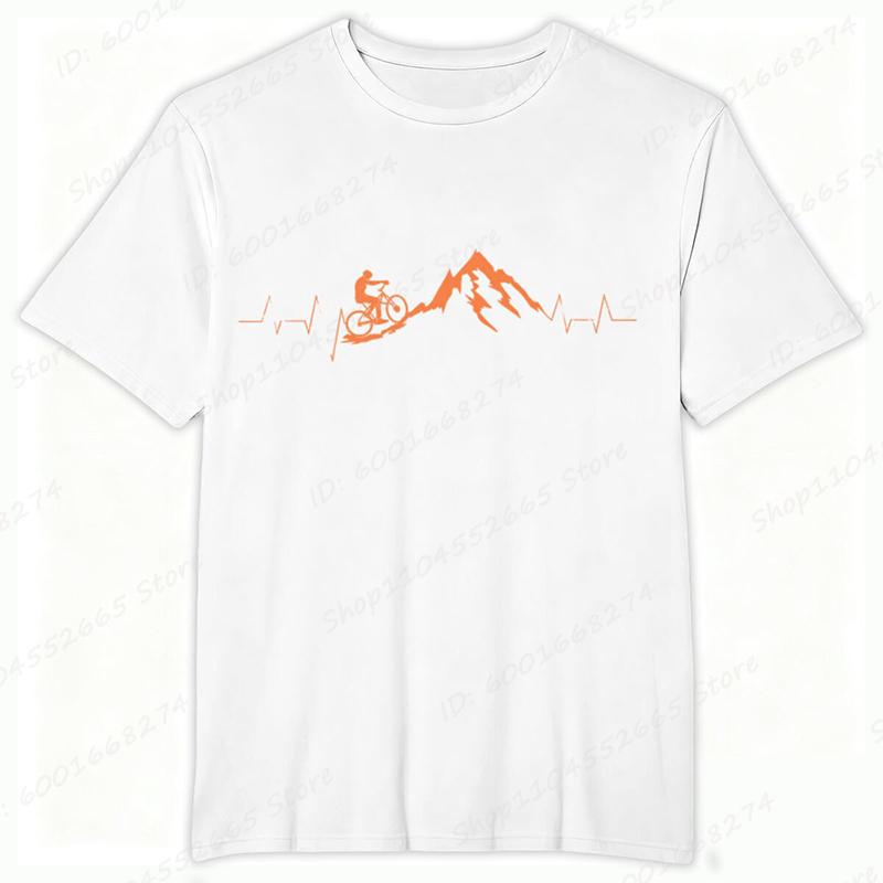 Mountain Bike Cycling Print Tshirts For Men Summer Funny Cycling Casual Short Sleeve Round Neck Tops Male Clothing Tshirt