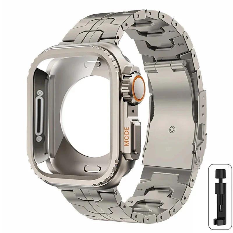 Lyxigt titanlegeringsarmband+metallfodral för Apple Watch Series 11 10 46mm 42mm Ultra 3/ 2 / 1 49mm 45mm 44mm 9 8 7 6 5 4 SE3/2/1
