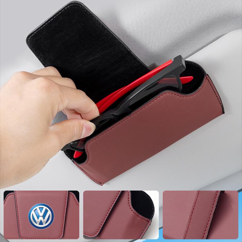 Car Leather Portable Glasses Bag Sunglasses Auto Interior Accessories For Volkswagen VW Golf 4 6 7 GTI Tiguan Passat B5 B6 B7 CC Zk2