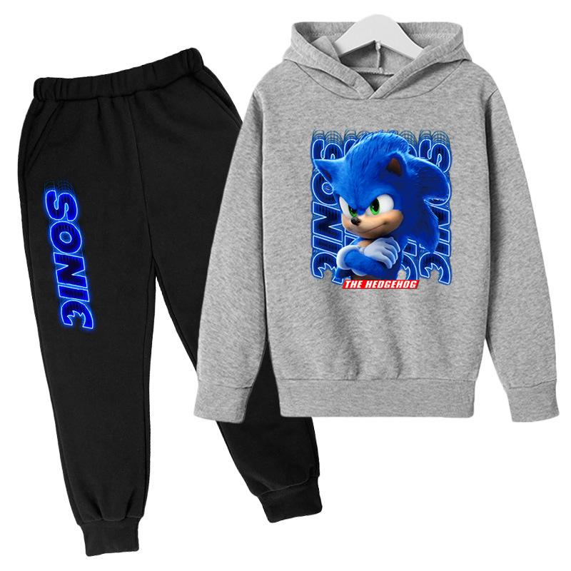 

Зимний Теплый Удобный Комплект Серия Аниме Синий Кот Цветной Принт Повседневная Толстовка Детский Комплект 160cm