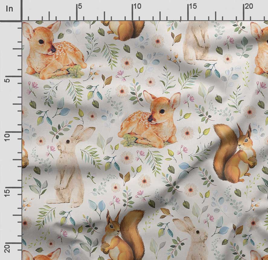 Soimoi Animals Print, Bavlna Cambric, Prošívací tkanina prodávaná The Yard 42 palců široká, bavlněná tkanina střední gramáže, Šicí potřeby,