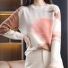 Multicolor Round-neck Sweater for Women Loose Korean-style Pullover Fashionable Top Plus-size Knitted Sweater