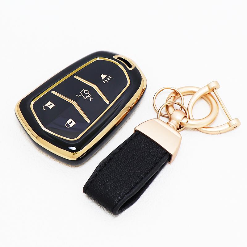 4 Buttons Tpu Keyless Car Key Cover Case Auto Keychain For Cadillac Escalade Esv Xt5 Xt4 Xt6 Ct5 Ct6 Ct4 Xts Accessories