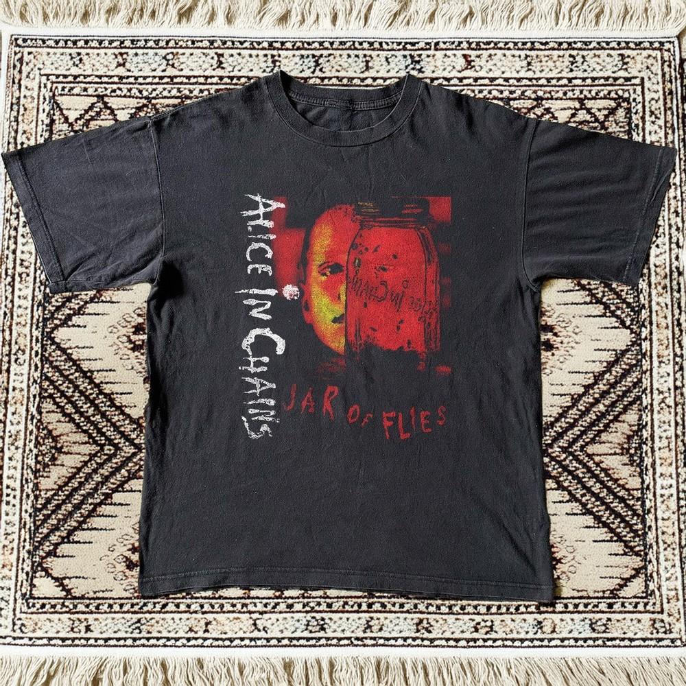 HOT Alice in Chains Jar of Flies Album Black Cotton Tshirt Unisex T-Shirt L