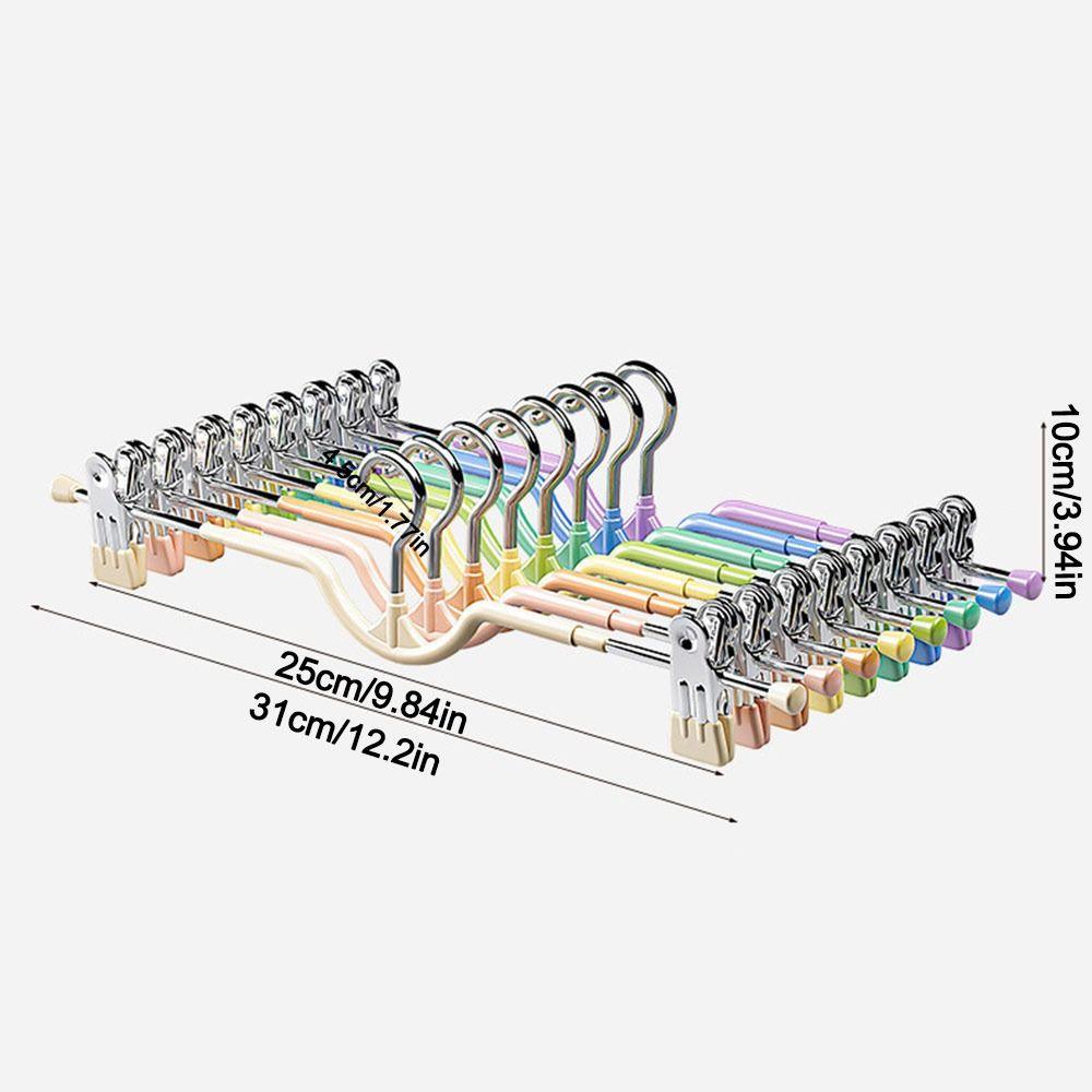 Gifts Short Neck Trouser Clip Non-slip Rainbow Colors Short Neck Trouser Rack Traceless Household Trouser Hanger