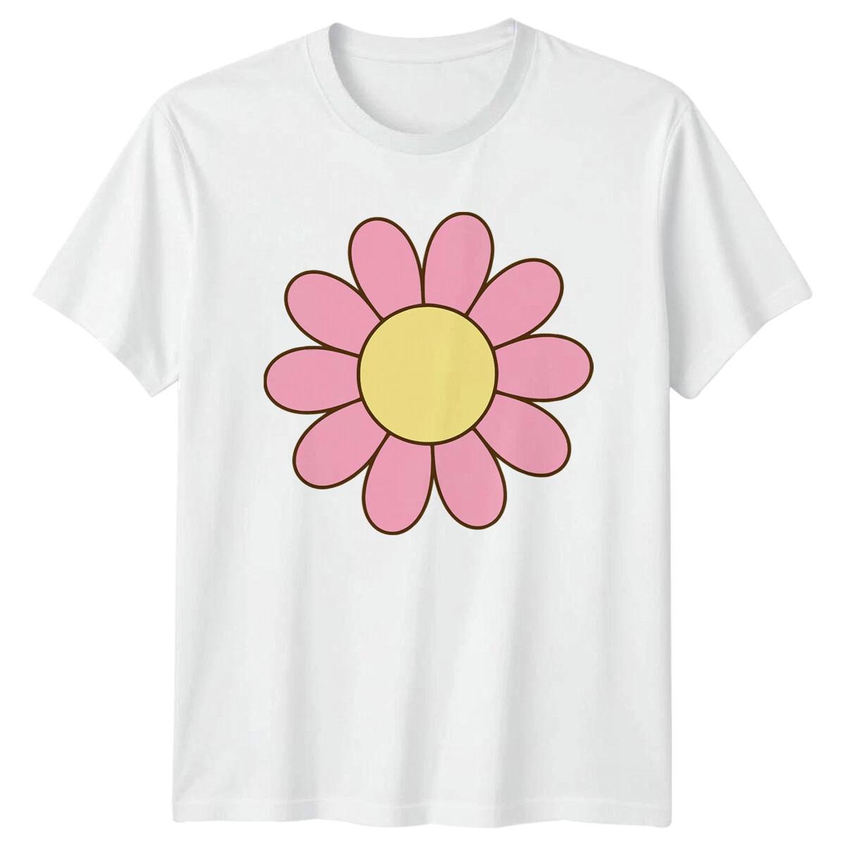 Pink Flower Graphic Mens T-Shirt Womens Tee Unisex Floral Top S