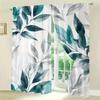 Modern Piece Leaf Print Curtains Polyester Fabric Suitable Bedroom Living Room Decoration Curtain For Great Made Of Machine Washable