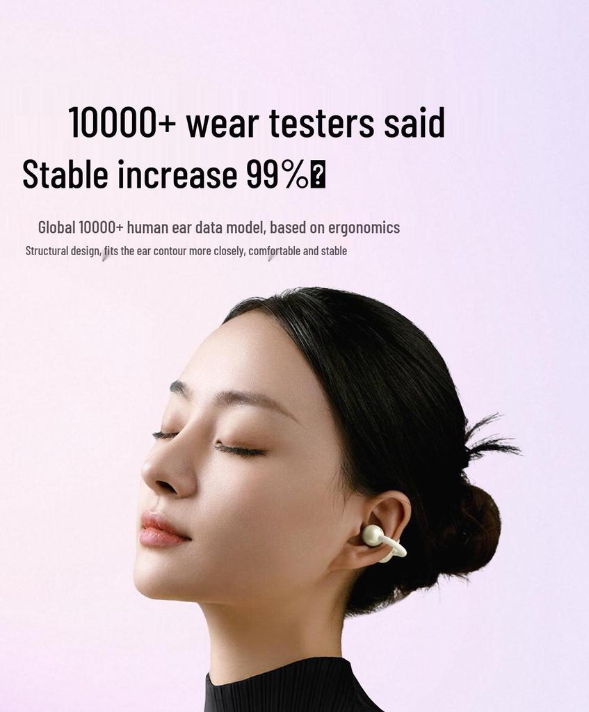 2025 Q70 Wireless Bluetooth Noise-Cancelling Clip-On Sports Earphones: Long Battery Life & High Sound Quality