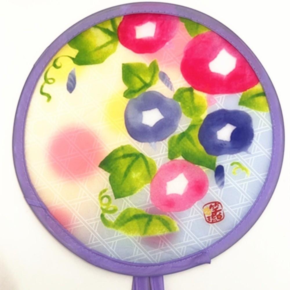 Japanese Style Folding Fan Mini Size Round Decorative Fan Summer Handheld Fan