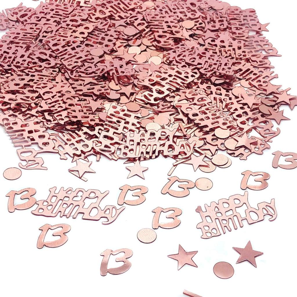 TFYU Happy Birthday Party Table Confetti - Twinkle Stars Foil Metallic Sequ & Special Events Table Scatters - 700pcs (Rose Gold) (80 Years Old)