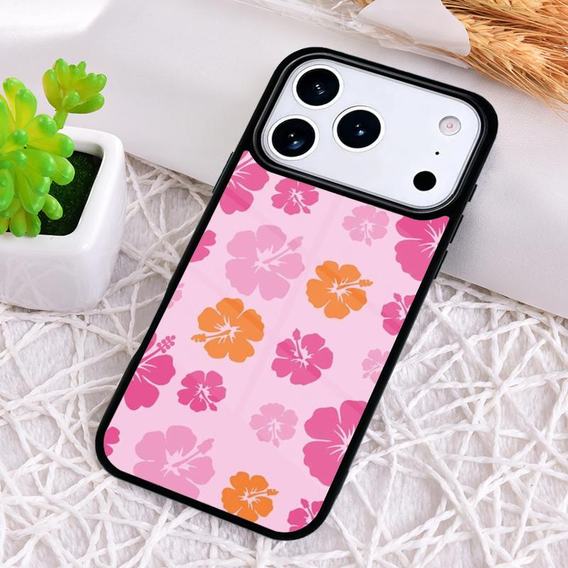 Hibiscus Flowers Floral Hybrid Phone Case for iPhone 17 Air 16 15 11 12 14 13 Pro Max Shockproof Cover