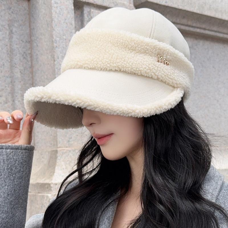 

Осень и Зима Женская Утолщенная Шляпа для Верховой Езды из Овечьей Шерсти в Ретро Темпераментном Стиле, Теплая Ветрозащитная Шляпа-Ведро one size