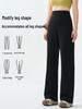 Women's High-Waist Fleece-Lined Yoga Pants: Loose Straight-Leg, Slimming, Ideal for Running, Training, and Autumn/Winter Warmth.
