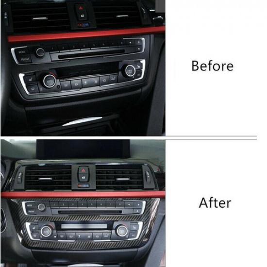 Set For BMW 3 Series F30 2012-2018 Carbon Fiber Front AC Air Vent Cover Cap Trim