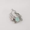 Aqua Chalcedony Gemstone 925 Sterling Silver Handcrafted Unique Pendant 1.8" CP-42-18