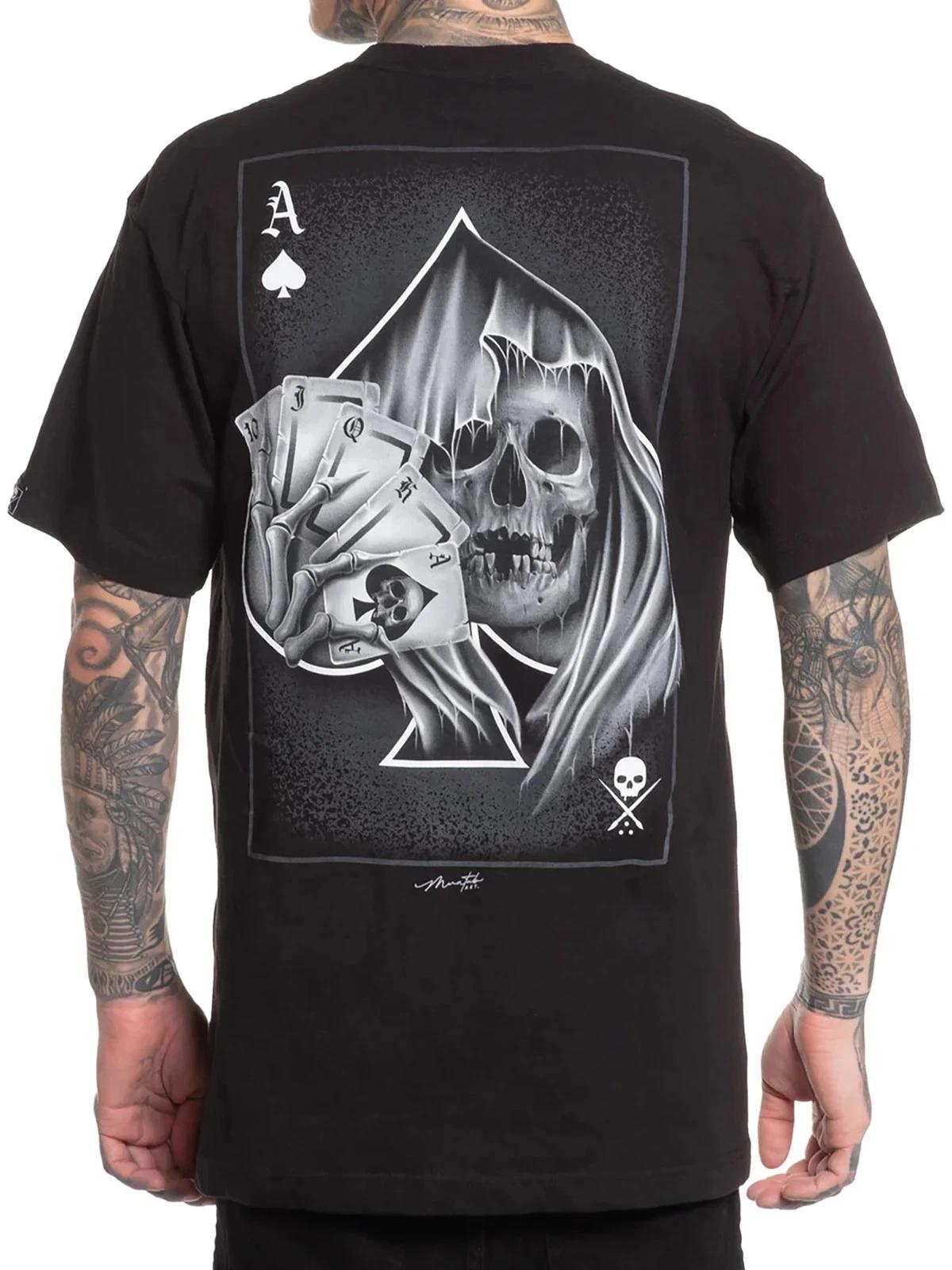 

Sullen Men s Pala De La Muerte Short Sleeve Standard T-shirt Skull Cards Reaper 3XL
