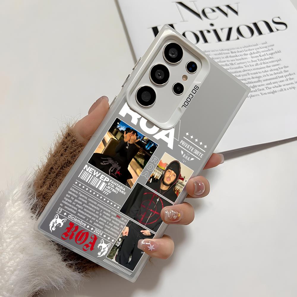 Etui na telefon rapera R-Roa do Samsung Galaxy S25 Edge S24 S23 S22 S21 S20 Ultra Silikonowe Srebrne Pokrowiec