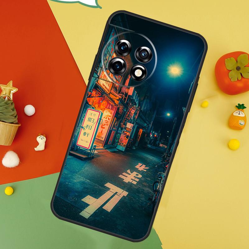 Japanese Night City Aesthetic Back Case For OnePlus 15 13R 13 13T 12 12R 11 10 10T 8T Nord CE 5 2 3 4 Lite N20 N30 Cover