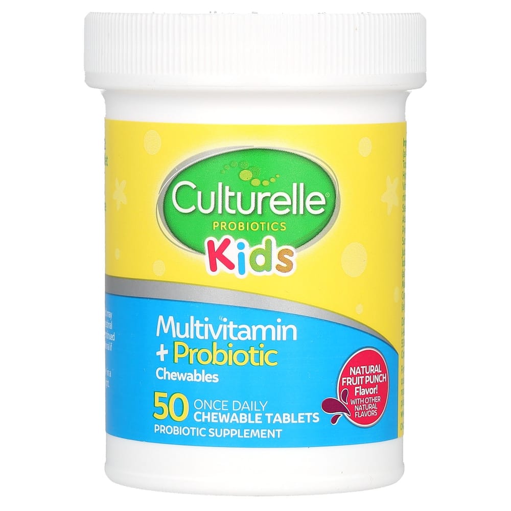 Culturelle Children's Multivitamin Probiotic Chewables, Ages 3+, Fruit Punch, 50 Tablets