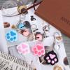 Car Accessories Cute Cartoon Holder with Bell Gifts Cat Paw Keychain Handbag Decor 3D Key Ring