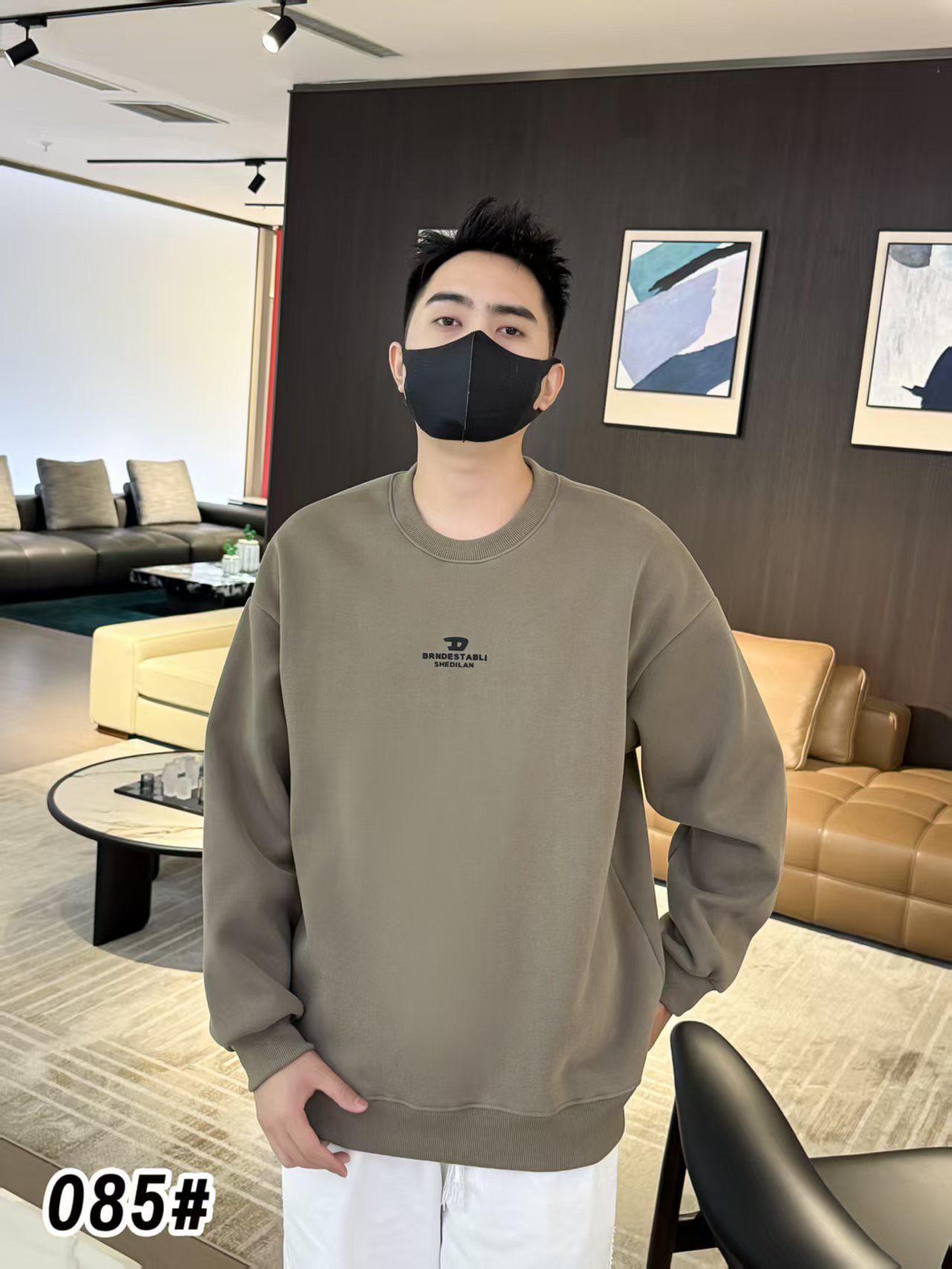 

Men s Autumn/Winter Cotton Sweatshirt: Round Neck, Long Sleeve, Casual Letter Print L for 120-140 jin хакі