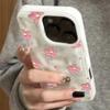 Elegant Pink Flower Phone Case For IPhone 17 Air 16 Plus 15 14 13 12 11 Pro Max Soft Silicone Wave Texture Protective INS Cover