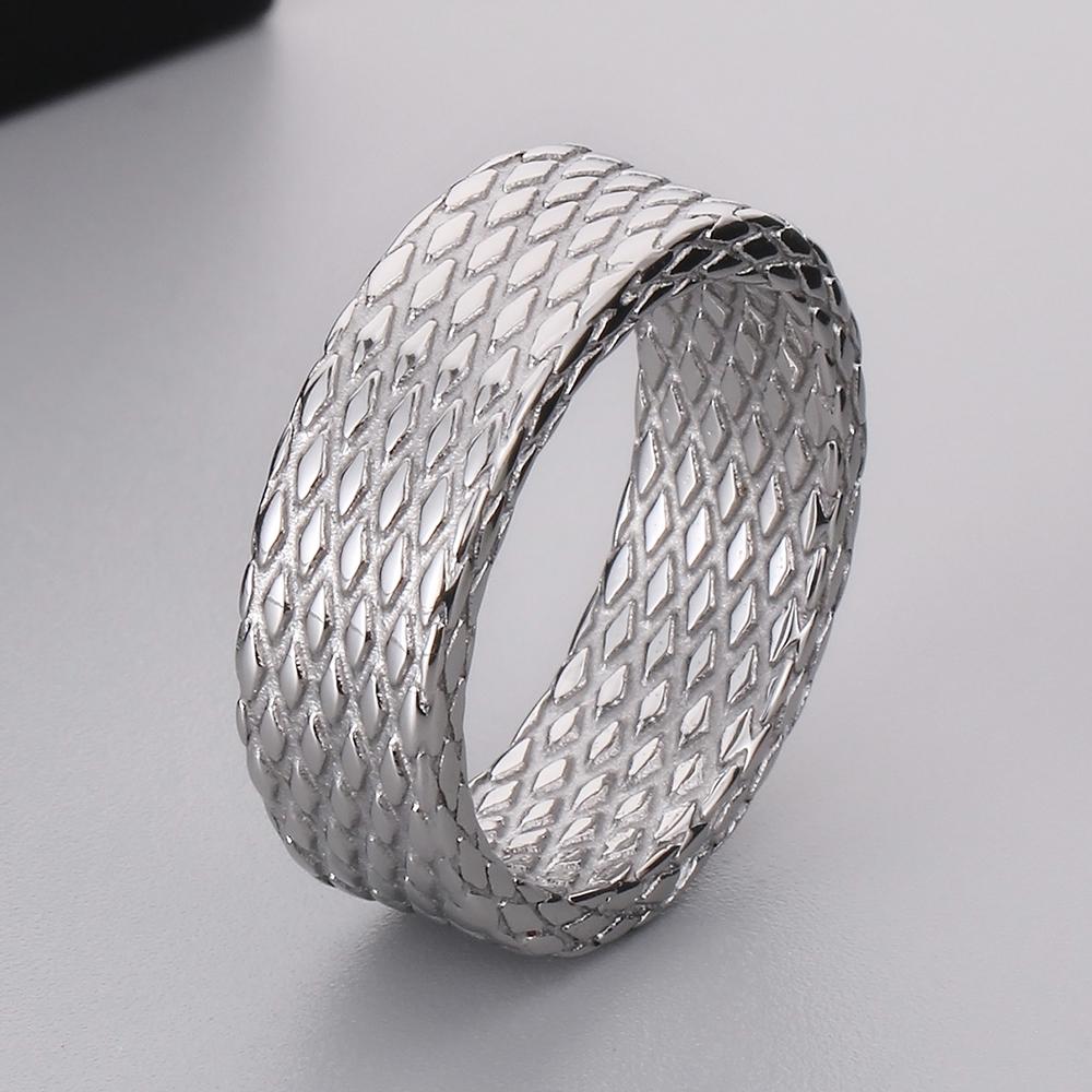 

Distressed Diamond Pattern Style Stainless Steel Rings for Man Mens Rings Vintage Birthday Jewelry Gifts for Him 3 Color Size 8-12 12 срібний
