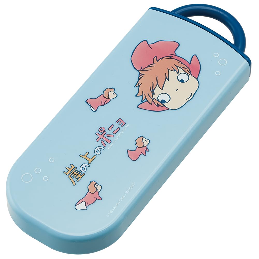 Skater Lunch Box Trio and Made in Studio Ponyo on the TACC2AG Children's Set, Chopsticks, Spoon, Fork, Kids' Cutlery, Antibacterial, Easy-Open