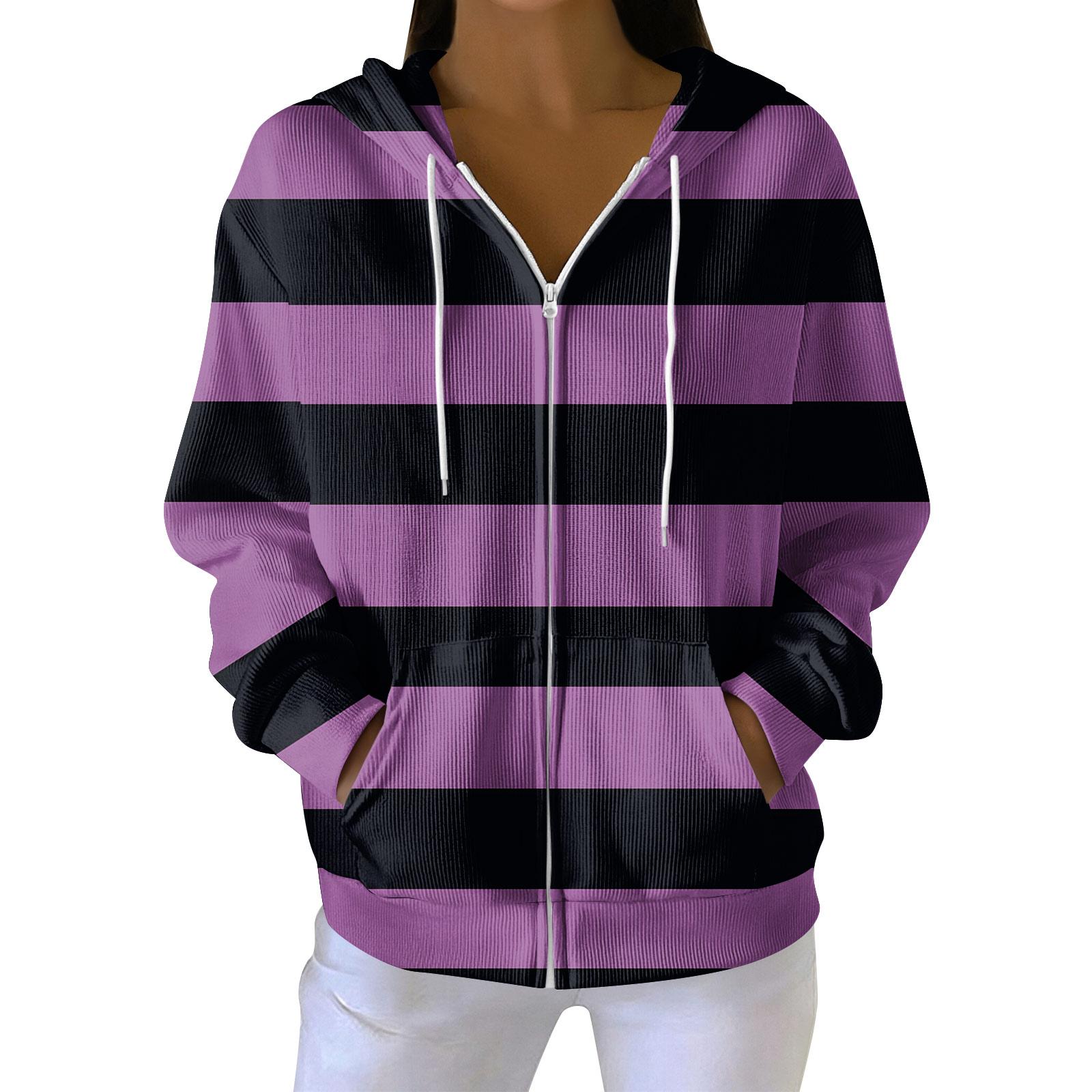 

Жіноче повсякденне модне в язане худі з довгими рукавами на блискавці з різдвяним принтом S фіолетовий