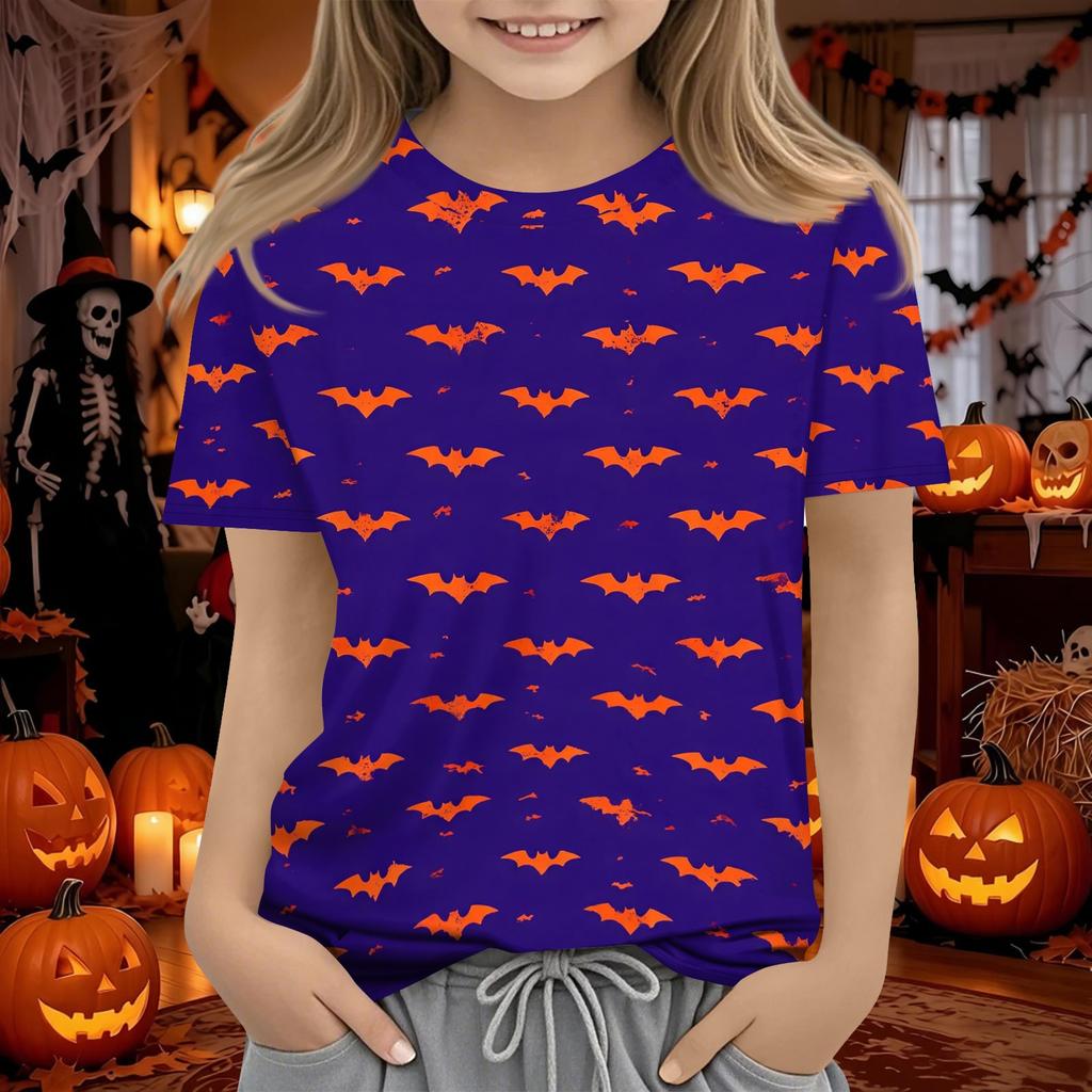 Kids Halloween Short Sleeve T-Shirt for Boys and Girls