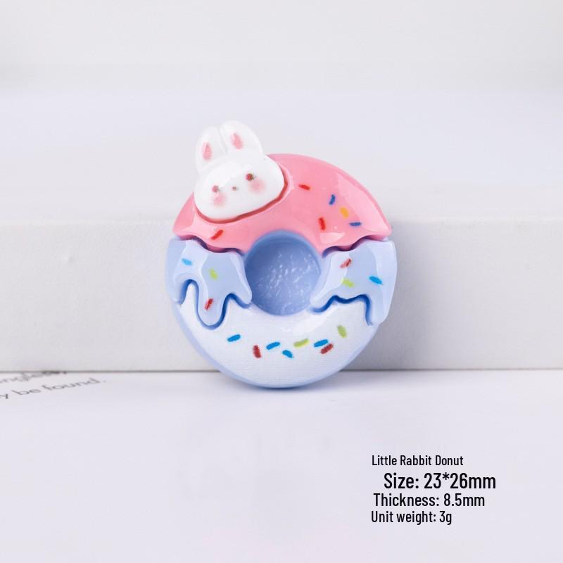 Cartoon Donut Resin Accessories: DIY Cream Glue Stickers for Phone Cases, Water Bottles, Refrigerators, and Storage Boxes.